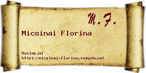 Micsinai Florina névjegykártya